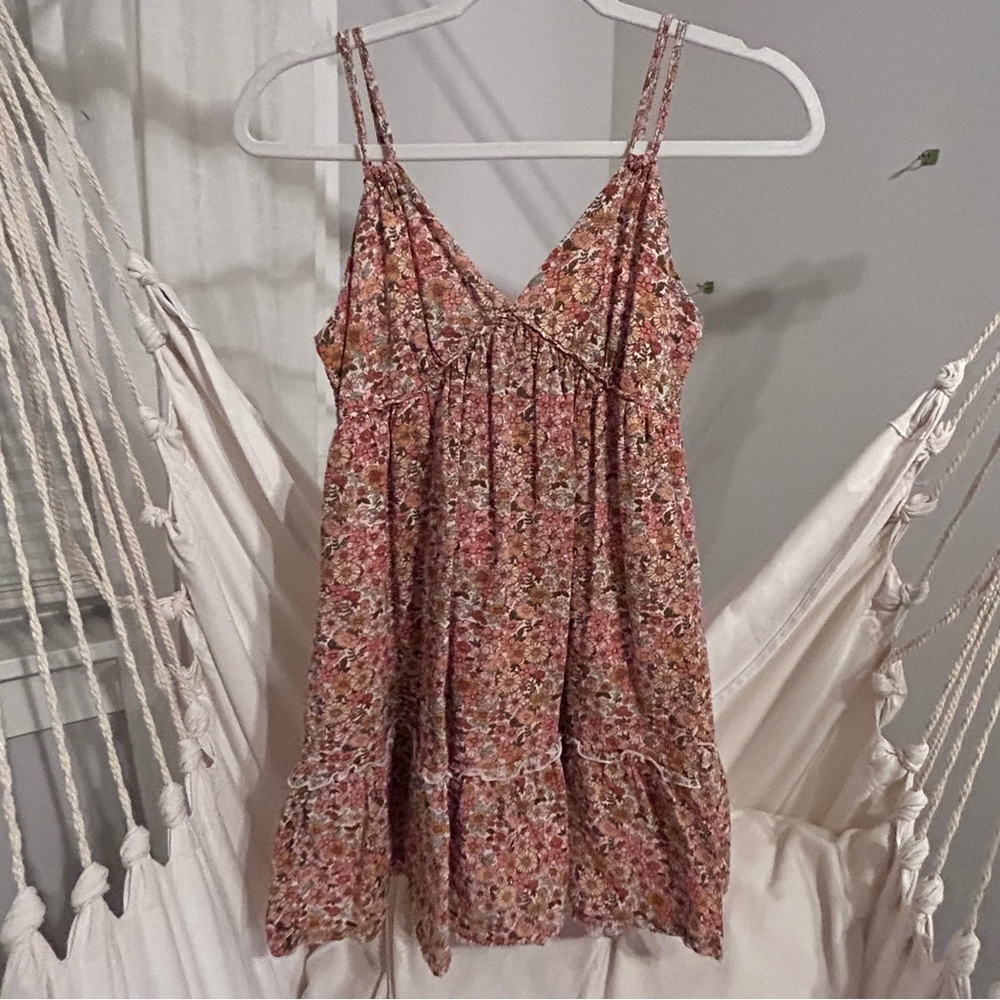 Able Floral Mini Dress - Pink and Brown